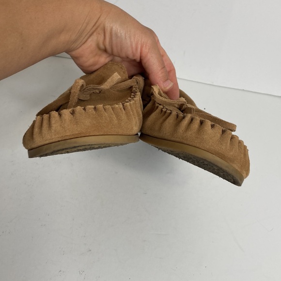 Laurentian Chief Moccasins Women 10 Tan Brown Suede Slip On Shoes Made in Canada - Picture 7 of 13
